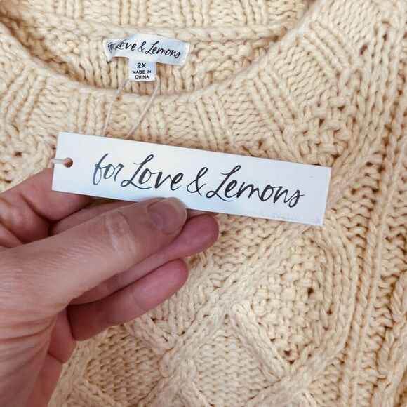For Love & Lemons Long Sleeve Cold Shoulder Sweater Top - Picture 5 of 12